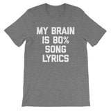 My Brain Is 80% Song Lyrics T-Shirt (Unisex)