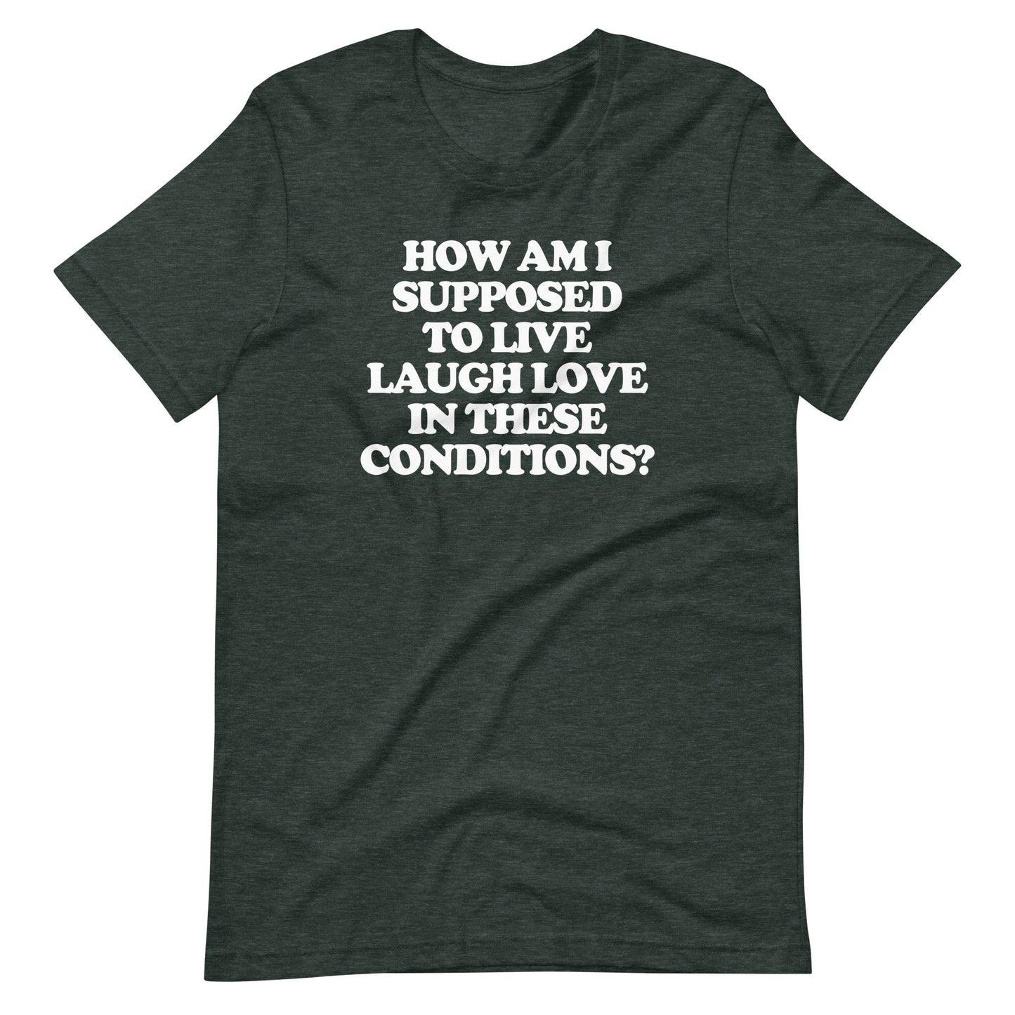 How Am I Supposed To Live Laugh Love In These Conditions? T-Shirt (Unisex)