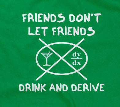 Friends Don't Let Friends Drink & Derive T-Shirt