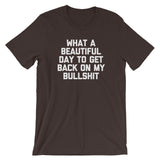 What A Beautiful Day To Get Back On My Bullshit T-Shirt (Unisex)