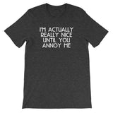 I'm Actually Really Nice Until You Annoy Me T-Shirt (Unisex)