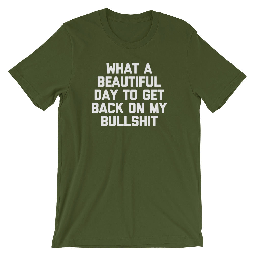 What A Beautiful Day To Get Back On My Bullshit T-Shirt (Unisex)