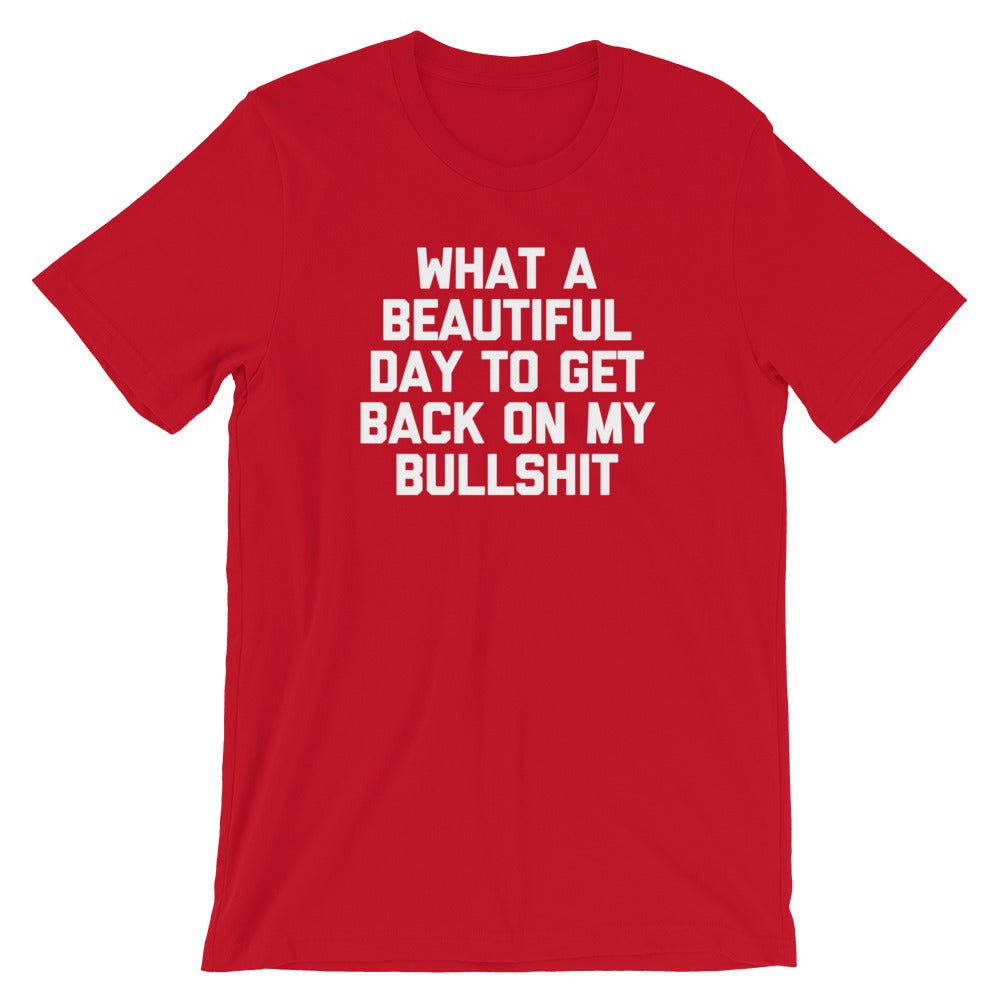 What A Beautiful Day To Get Back On My Bullshit T-Shirt (Unisex)