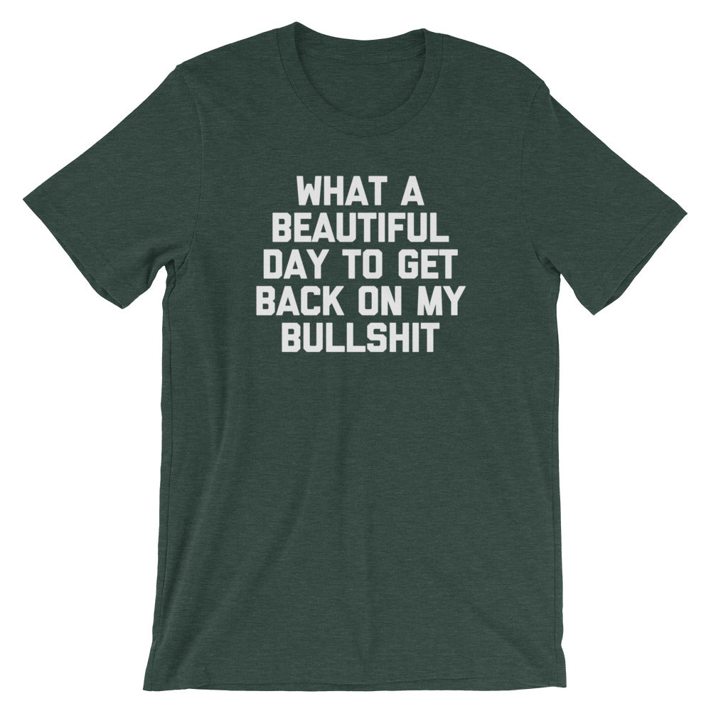 What A Beautiful Day To Get Back On My Bullshit T-Shirt (Unisex)