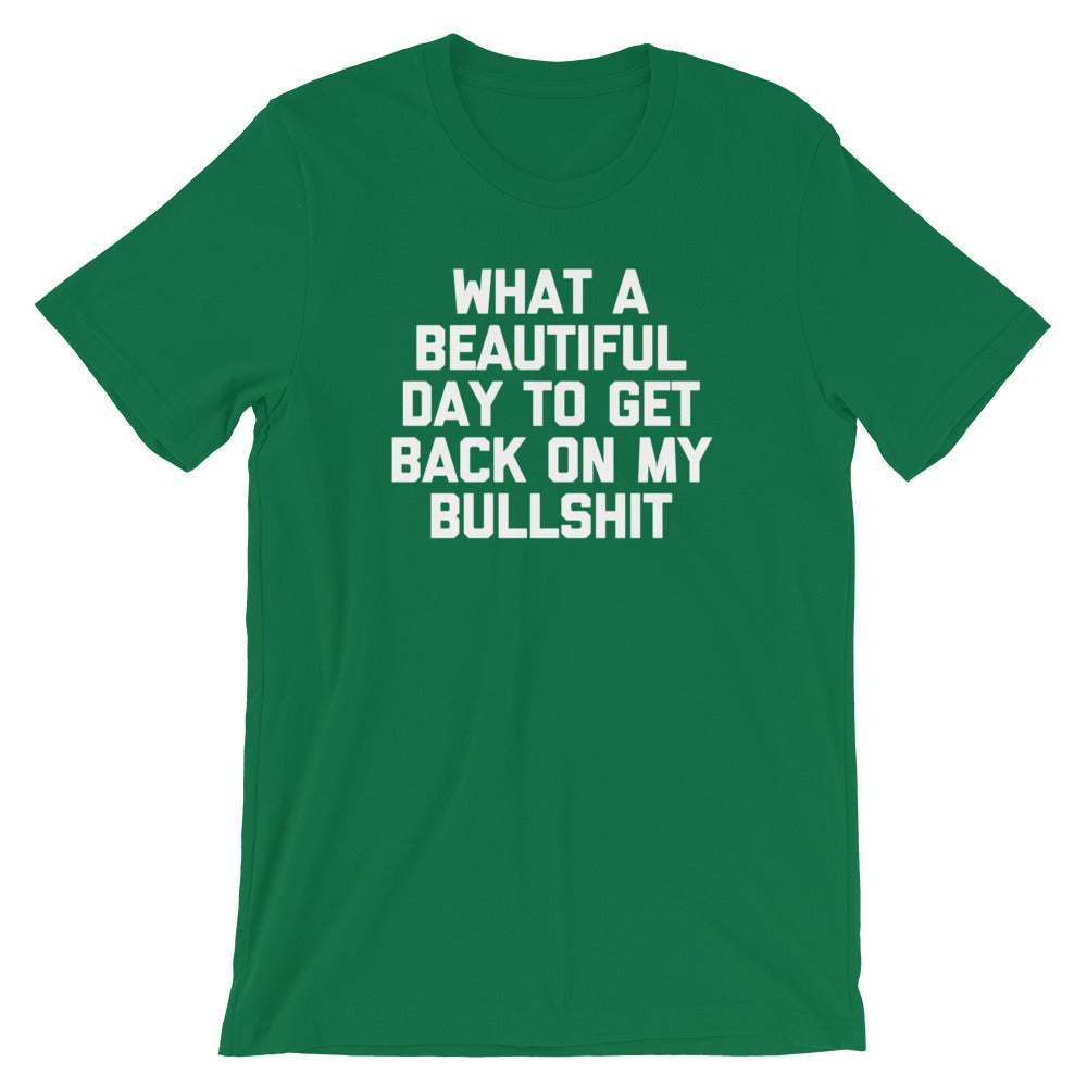 What A Beautiful Day To Get Back On My Bullshit T-Shirt (Unisex)