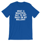 What A Beautiful Day To Get Back On My Bullshit T-Shirt (Unisex)