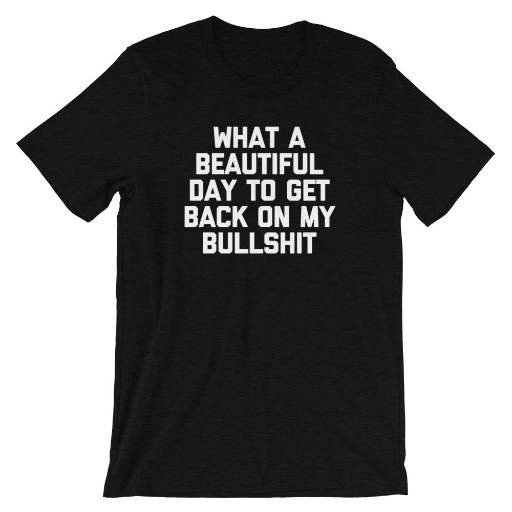 What A Beautiful Day To Get Back On My Bullshit T-Shirt (Unisex)