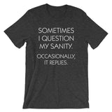 Sometimes I Question My Sanity (Occasionally, It Replies) T-Shirt (Unisex)