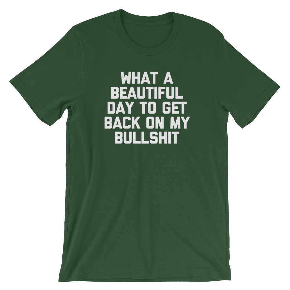 What A Beautiful Day To Get Back On My Bullshit T-Shirt (Unisex)