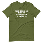 Your Idea Of Me Is Not My Responsibility To Live Up To T-Shirt (Unisex)