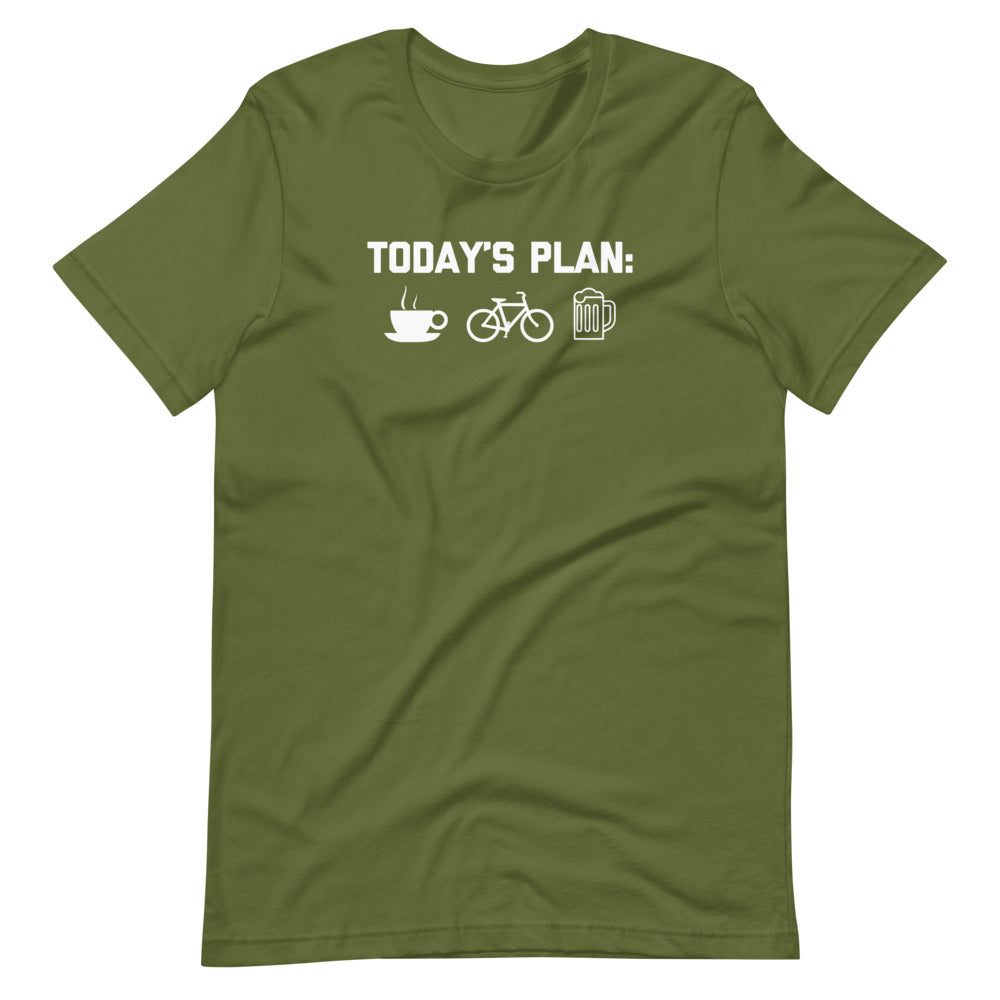 Today's Plan: Coffee, Biking, Beer T-Shirt (Unisex)