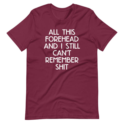 All This Forehead & I Still Can't Remember Shit T-Shirt (Unisex)